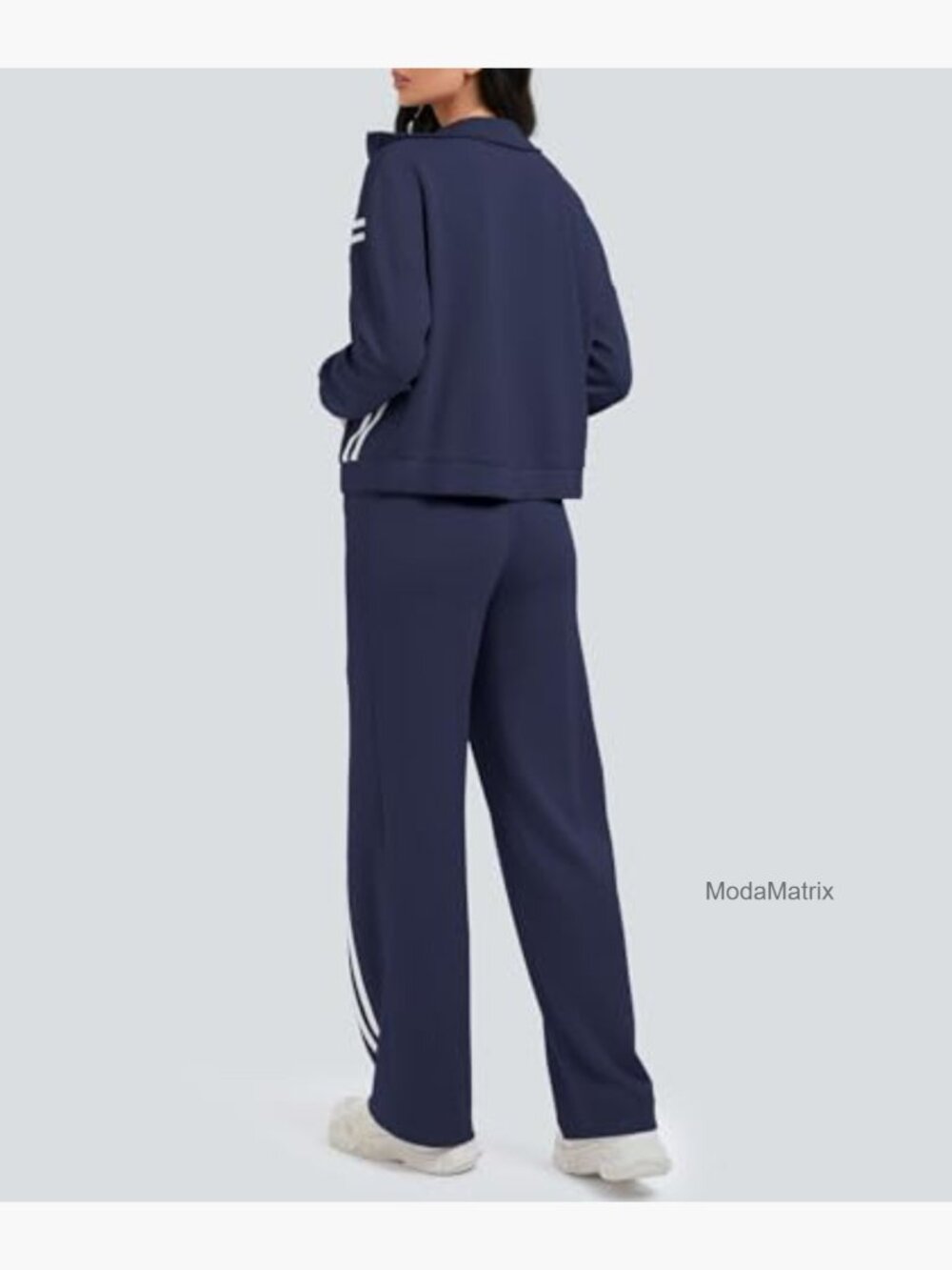 Contrast Striped Zip Up Sweat Set Track Suit Jogging Pants Lounge Outfit - Picture 5 of 7